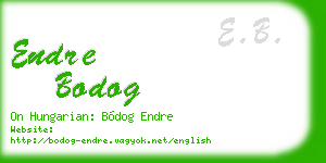 endre bodog business card